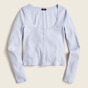 J. Crew scoopneck ribbed cardigan in a light purple Large